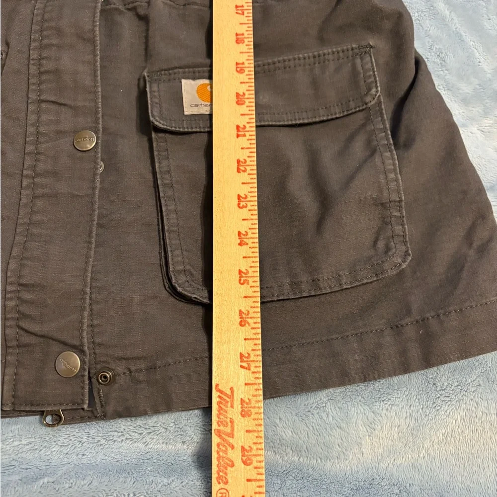 Carhartt Women Gray Utility Field Jacket Snap Zip Lightweight M 8/10 - Picture 5 of 10